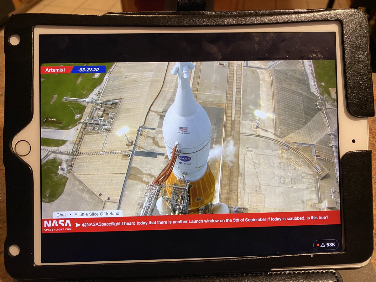 pdbraun's tweet photo. I’m watching the #Artemis launch sequence on #YouTube and hoping we go today. To the #moon! https://t.co/UZyjCqJ6Aw