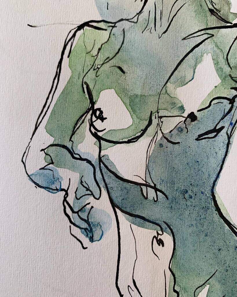 Fun playing with watercolours in todays @space_2_make life drawing class run by the wonderful @evangeline.armstrong such a lovely morning ☀️☕️🥐

#doodles #flyawaynipples #ink #watercolour #figures #movement #play #paint #sketch #artstudio #bigspace instagr.am/p/CiDBIZZMxwX/