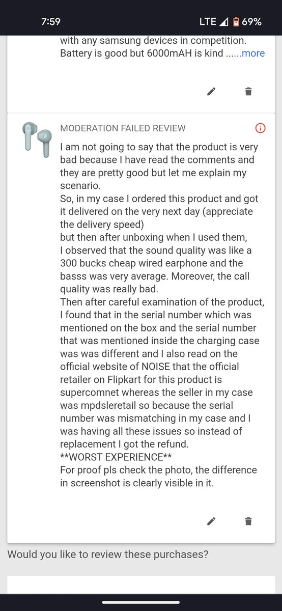 abby468's tweet photo. @Flipkart please let me know why is the review not being accepted? Just because I'm sharing the bitter reality and the pain that I went through? 
@gonoise . https://t.co/r3Ef7CANqE