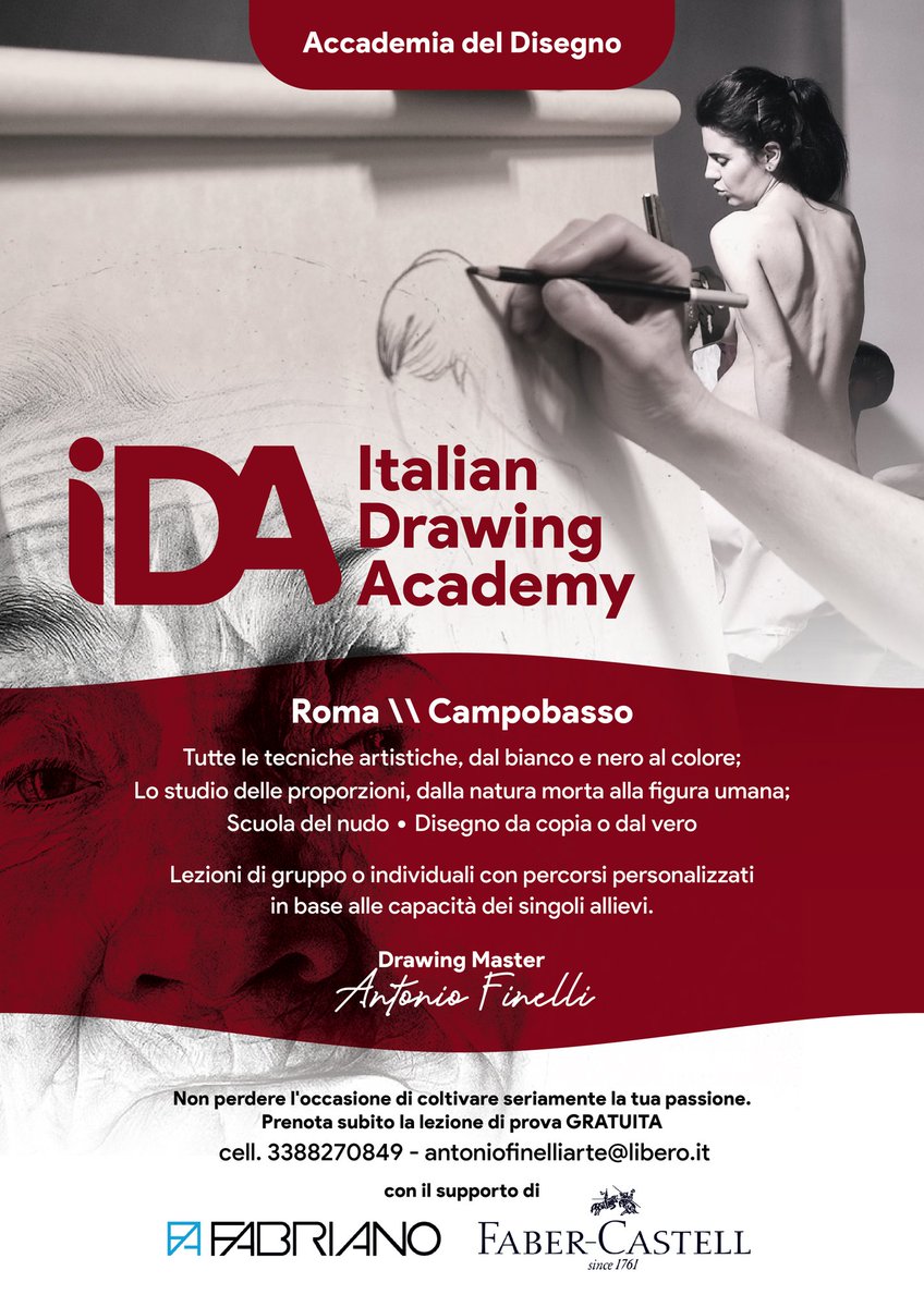 antonio_finelli's tweet photo. Da Ottobre si parte con "la scuola" che fa la differenza 😉
A Roma e Campobasso.
Prenota ora la tua lezione di prova GRATIS

Grazie 
@FaberCastell
@Fabriano1264

#corsodisegnoroma #antoniofinelliarte #roma #campobasso #arte #disegno #IDA https://t.co/jqBqrjYSq2