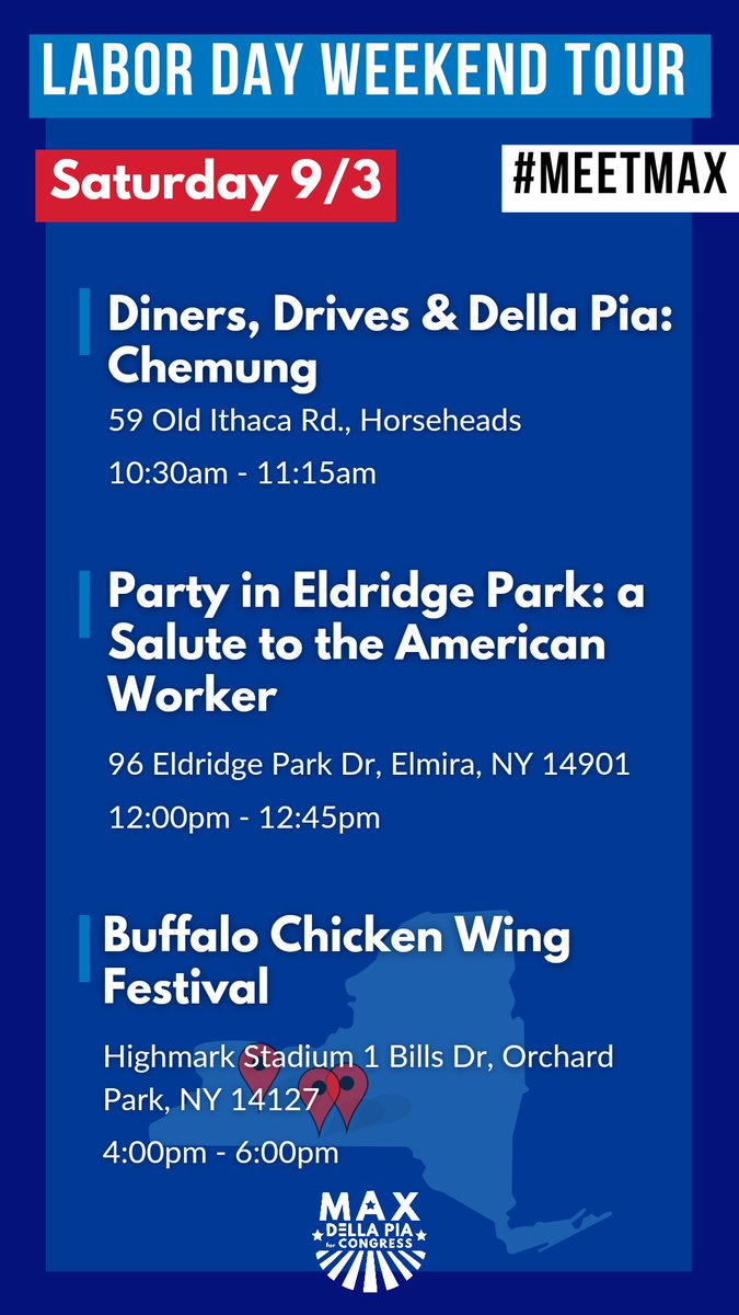 DellaPiaForNY23's tweet photo. Surprise! Team MDP will be making the rounds all across the district this Labor Day weekend 💪 🇺🇸 stay tuned for Sunday &amp; Monday's itinerary #NY23 #unionstrong #labordayweekend https://t.co/JqmwPOJ5sl