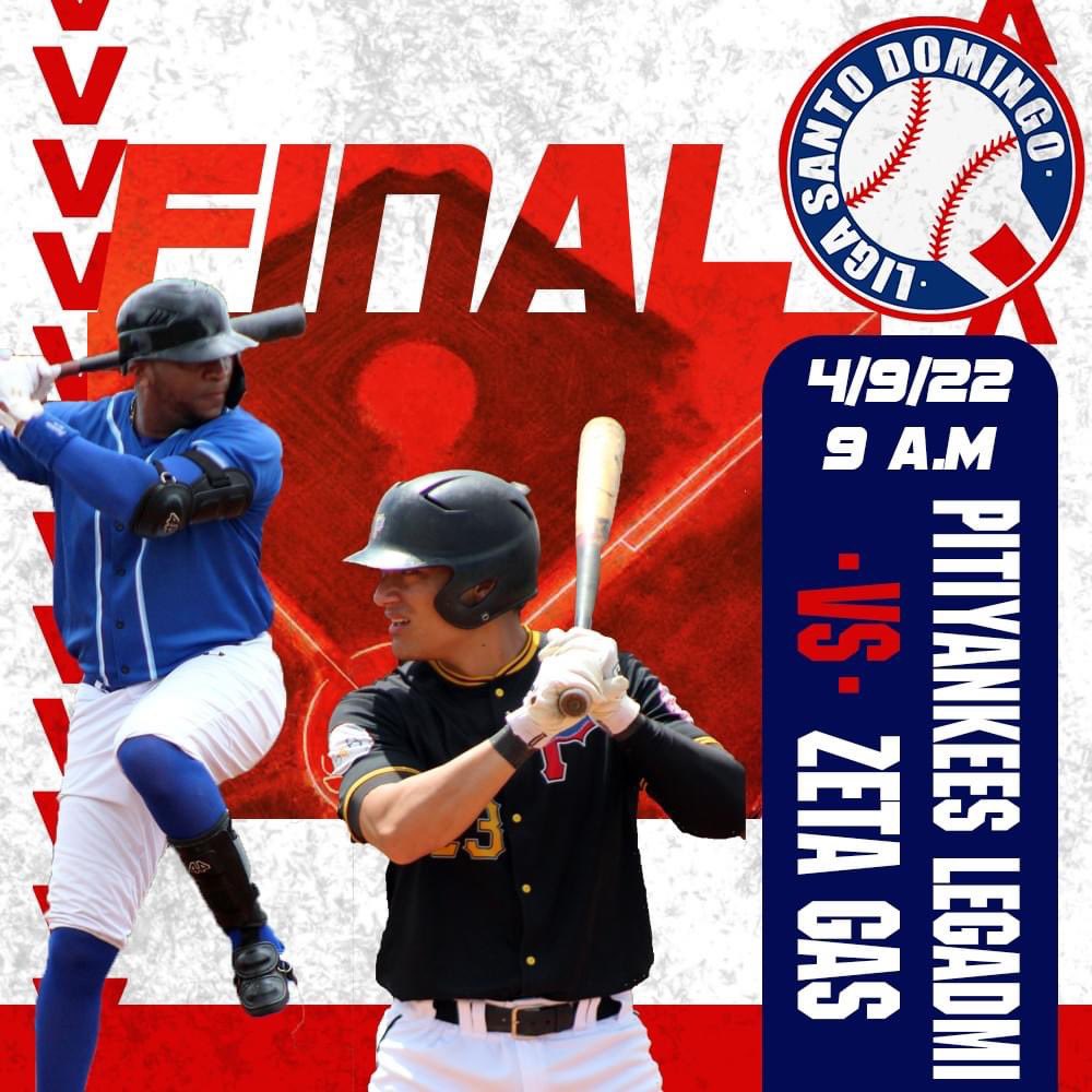 MJAlpizar's tweet photo. Juegazo mañana en el Polideportivo de Santo Domingo. La serie final entre Pitiyankees Legadmi y Zeta Gas es al mejor de 3 partidos. ¡Apoyemos el béisbol nacional! https://t.co/YqqpOyheyB