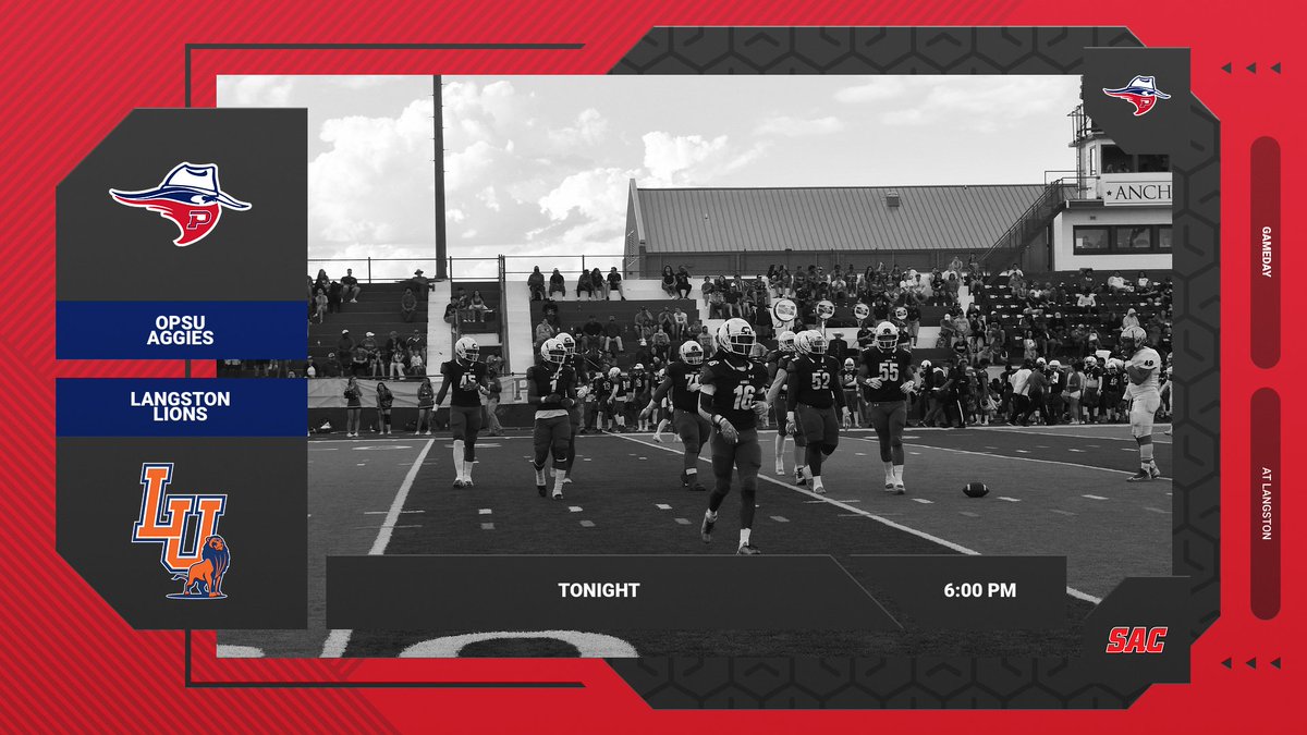 Aggies🏈will go on the road to face their long-time rival Langston.#Bringhomethebell
 📍:Langston,OK
⏰: 6:00 PM
🎥 : sacsportsnetwork.com/langston/