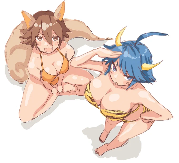 狛犬も描いた。日焼けしています。 