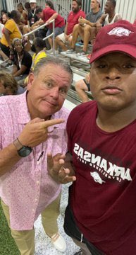 StephenJ2004's tweet photo. Hey @UArkansas football family! Here & ready to experience my 1st Game Day as a @RazorbackFBRec commit! Let's get this Win! #WooPigSooie!!! #GoHawgs! @CoachSamPittman @CoachDekeAdams @coachcfrazier @ArkansasOn247 @TraderRivals @SECrecruitnews @Coach_Odom @ArRecruitingGuy https://t.co/8v4VpxjdnY
