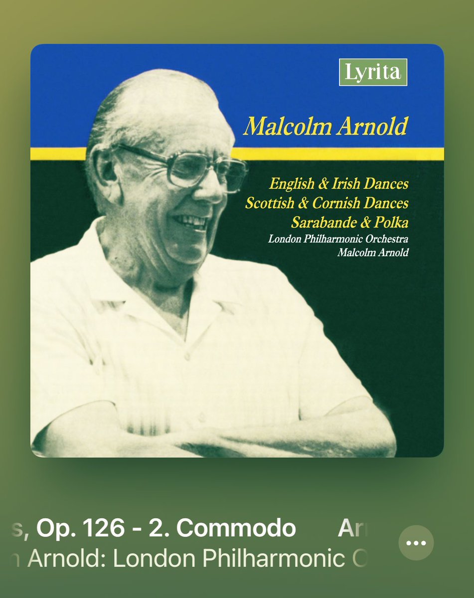 christysnr's tweet photo. Thinking of #LateStyle in #MalcolmArnold
The Irish Dances (1986) are a transition work, begun before his silence and completed after his move to Norfolk. They have a special poignancy in this performance @RenaudMachart @RMRoss_ @jonathanclinch @Fabercomposers @ArnoldSociety https://t.co/fQmeBwhWLk