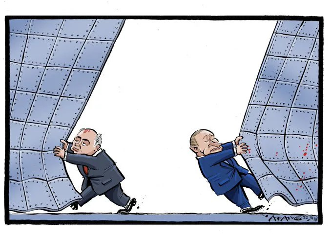 aniho91's tweet photo. Staatslenker und ihre divergierenden Ambitionen. 
#Putin mag eiserne Vorhänge. 
#Gorbatchow nicht. https://t.co/RJYr5GIW4e