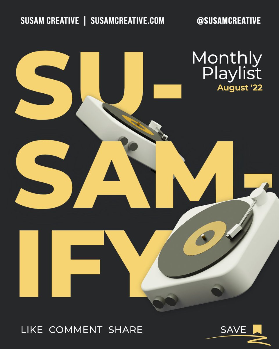 susamcreative's tweet photo. Another month, lots of #music. But, only our favorite #songs can find a place on our August #playlist. Enjoy! And don’t forget to #follow us on #Spotify 🎶

👉 https://t.co/rxFFN532rC

#susamify #spotifyplaylist #musiclovers #blog #bloggerlife #song #inspiring #designstudio https://t.co/eycvEFK0EB