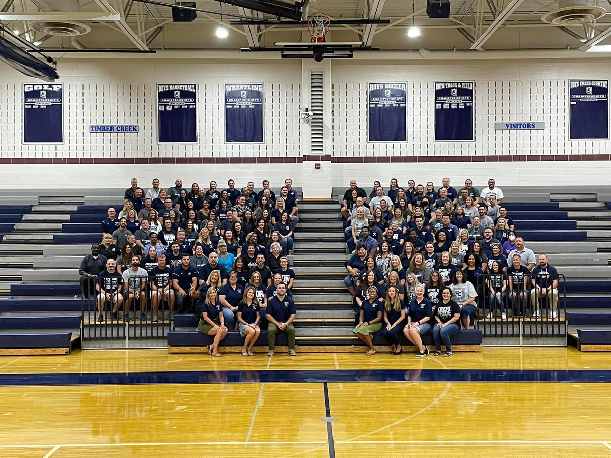 TimberCreekHS's tweet photo. Take a close look at the best staff on the PLANET 🌎 Yup, that’s right… they’re just that good💙. We are ALL CHARGED UP to reach, teach and help those incredible humans⚡️. Well, the summer is almost over folks. #TCPride #HelloHomework #FAMILY #TeamworkMakesTheDreamWork https://t.co/jMjDRXK6px
