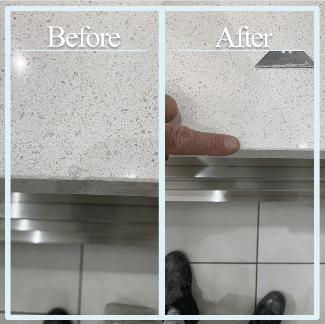 MedusaStoneLtd's tweet photo. If your quartz worktops have a chip in them, don't panic! We can fix this, we smart match the colours in your worktops to match a seamless pair as if the chip was never there! 🤩
#stone #quartz #chiprepair #quartzkitchen #kitchensurfaces #quartzworktops #kitchendesign https://t.co/yyE2Y9EWUI