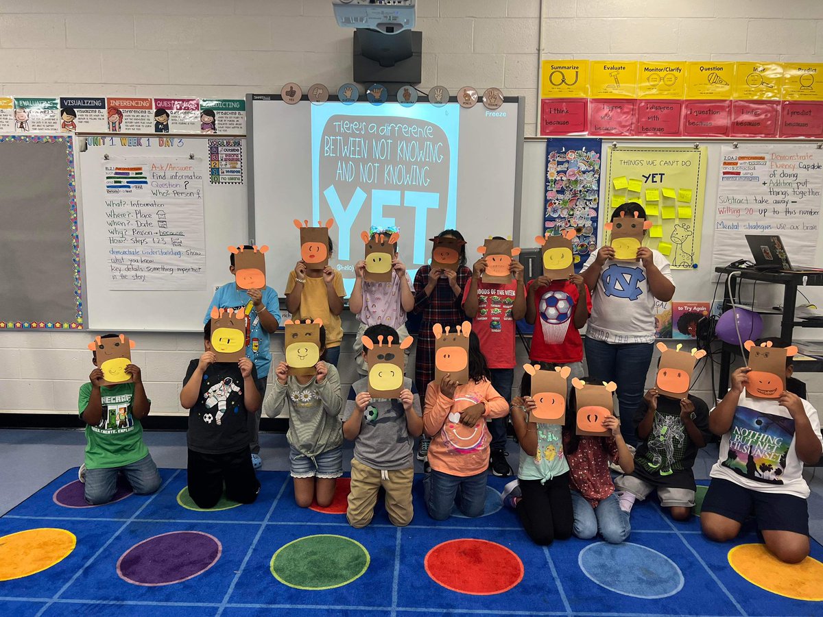 Ms. Higuera’s second graders are learning all about a growth mindset. Embracing their inner Gerald the Giraffe and discussing what they can’t do YET.