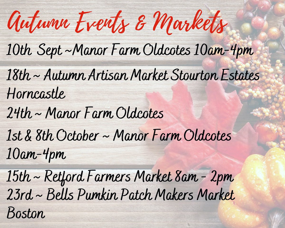 GastronomyCrow1's tweet photo. Autumn has arrived! 
September &amp; October Markets &amp; Events are here, Come and join us.
Grab a jar of Chutney, one of our Sweet or Savoury Pies,Sausage Rolls or Grandma’s Curry Sauce for a autumn cosy night curry!
#lincolnshiremakers #manorfarmpopup https://t.co/uw8ktiFeai