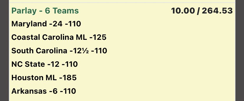 Parlay of the day. Rideeeeeee