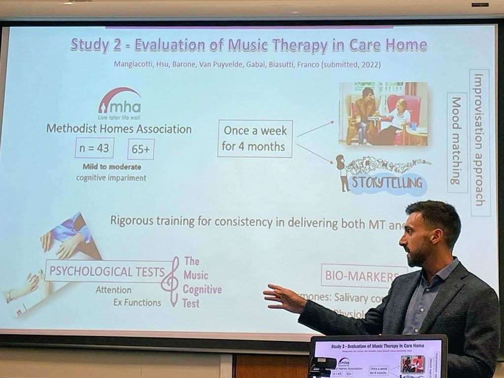 Super happy to present the results of the #musictherapy project conducted in collaboration with <a href="/yourMHA/">Methodist Homes (MHA)</a> on the benefits of one2one MT in care homes and to introduce our new #MusiCare project (@DunhillMedical) at the fatastic #SEMPRE50 conference!