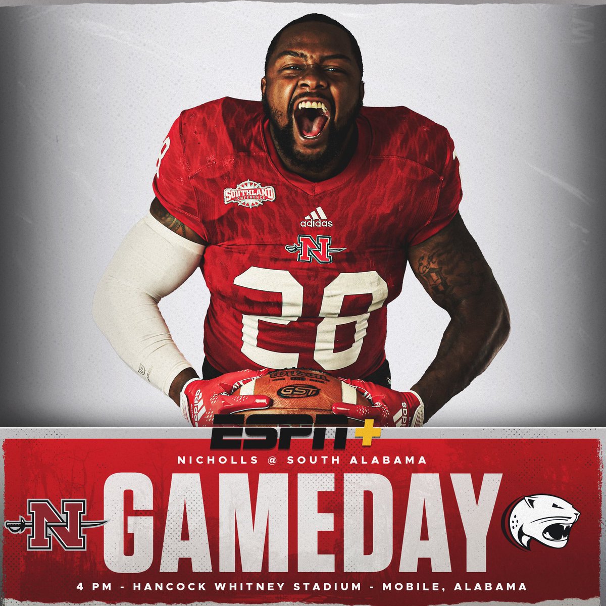 Nicholls_FB's tweet photo. 𝔾𝔸𝕄𝔼 𝟙

4 P.M.
🆚 South Alabama
🖥️ https://t.co/ttcQYr3q5f
📻  https://t.co/EnrmhkI7qL
📊 https://t.co/8gssMfVEDM

#GeauxColonels 
#uNit https://t.co/AwWGkwJ0lZ
