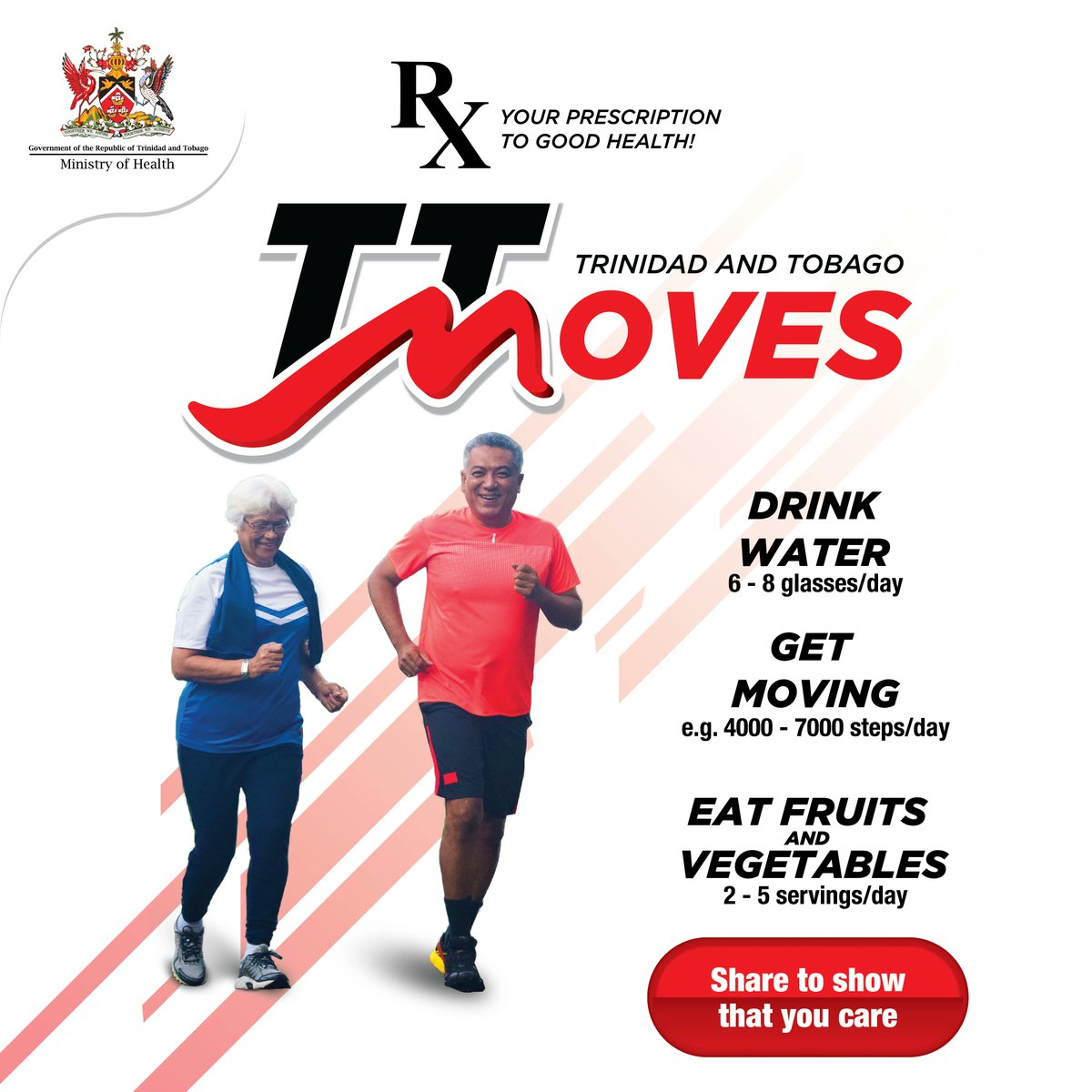 MOH_TT's tweet photo. It's #ShapeUpSaturday! Get moving by aiming to take 4,000 to 7,000 steps a day. 🚶 

#TTMoves https://t.co/XTdQgklqOU