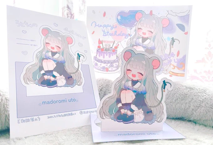 ˗ˋˏ ネップリ登録しました ˎˊ˗微睡うとちゃんのお誕生日イラストとペーパースタンドをネップリ登録しました!ペーパースタンドは組み立てると自立しますˎˊ˗ユーザー番号:8FNGR83EXJ期限:2022年9月11日16:14ファミマかローソンで印刷してください #うとうとあーと  #微睡うと 