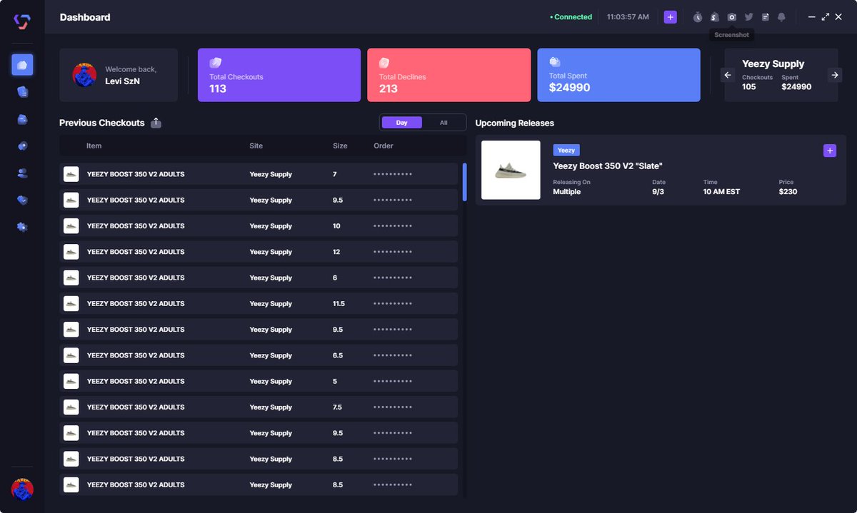 Levi (@levi_s3np4i) on Twitter photo Absolute demolition on YS today🙌S/O <a href="/slightlyice/">ca$h money ju$tin vv$ 💎</a> for quickly adapting to the new YS changes!
🤖 <a href="/ValorAIO/">Valor</a>
📚 <a href="/TheNorthCop/">TheNorthCop</a> <a href="/AMNotifyCA/">AMNotify Canada</a>
🌐 <a href="/KermitProxies/">Kermit Proxies</a> @NiuB_Proxy <a href="/UnknownProxies/">Unknown Proxies</a>
😍 @instancewar <a href="/autosolving/">Braden.</a> <a href="/UptiKicks/">Upti</a> <a href="/anup04/">anup</a> Absolute demolition on YS today🙌S/O <a href="/slightlyice/">ca$h money ju$tin vv$ 💎</a> for quickly adapting to the new YS changes!
🤖 <a href="/ValorAIO/">Valor</a>
📚 <a href="/TheNorthCop/">TheNorthCop</a> <a href="/AMNotifyCA/">AMNotify Canada</a>
🌐 <a href="/KermitProxies/">Kermit Proxies</a> @NiuB_Proxy <a href="/UnknownProxies/">Unknown Proxies</a>
😍 @instancewar <a href="/autosolving/">Braden.</a> <a href="/UptiKicks/">Upti</a> <a href="/anup04/">anup</a>