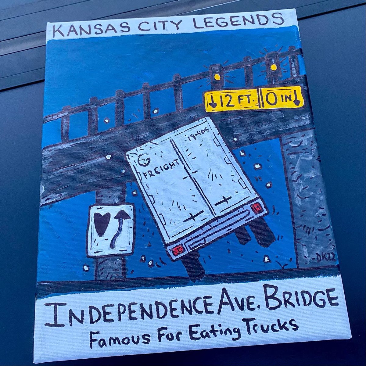 CMoneyKS's tweet photo. @MissouriBridge I just got this new painting from @wdavekeith ‘s “Kansas City Legends” series at First Fridays last night. So awesome. https://t.co/C0lGXpivP1