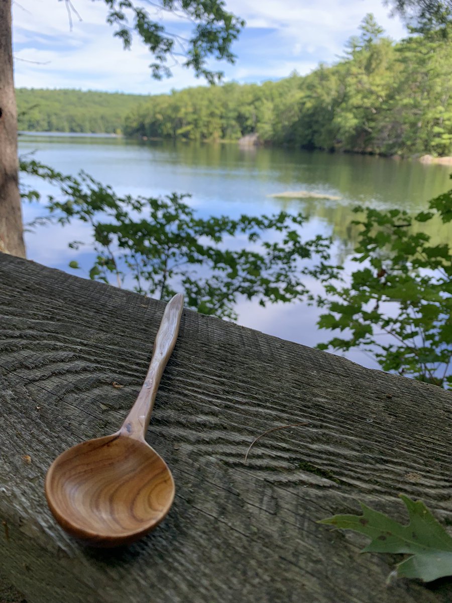 PhilGargan's tweet image. This is the pond we live by ( about 100 yards away) thought the view was better than the spoon 😊. Actually the spoon is another #peach beauty- #cookingspoon length but the bowl is deep like a #scoop. #spoonie #spooncarving #creating #useful #kitchenware