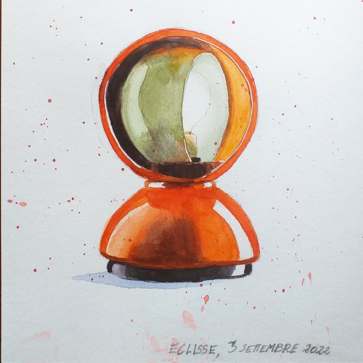 RobCorradiniLD's tweet photo. #Sketching Vico #Magistretti's iconic #Eclisse.
It was awarded with #Compasso d'Oro in 1967. Well, the #lamp won. My #watercolor #sketch is not worth of it 😂 https://t.co/ktnkiyyQm6