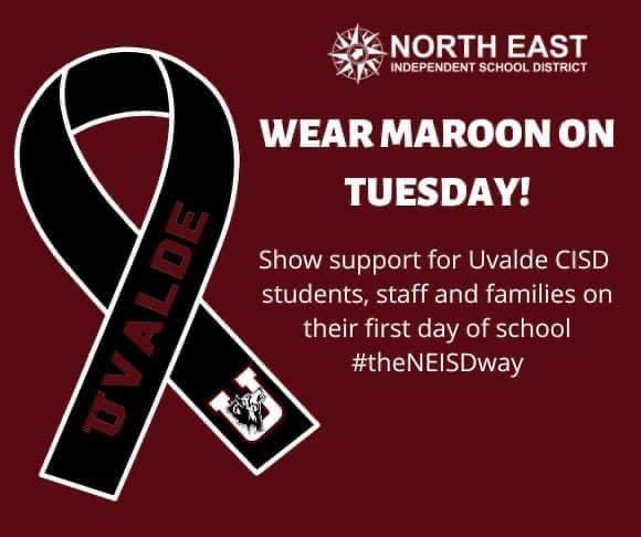 leeneisd's tweet photo. We encourage all students and staff to wear maroon on Tuesday.  @LEEVOLS_stuco https://t.co/ZIgzrZanA6