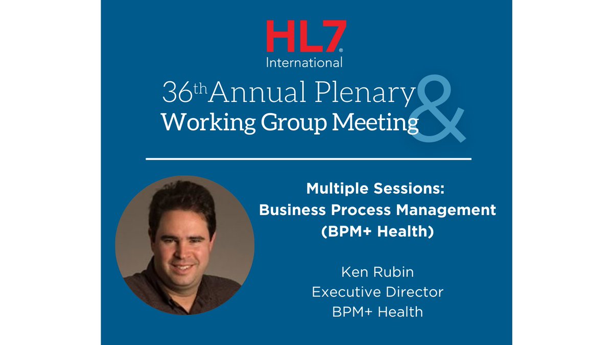 HL7 India (@hl7indiatsc) on Twitter photo RT <a href="/HL7/">HL7 International</a>: Excited to welcome Ken Rubin, presenting <a href="/BPMPlusHealth/">BPM+ Health</a> sessions at #HL7 #WGM in Baltimore! 40+ work groups & 20+ tutorials. Register, add the #FHIR Connectathon and join us Sept. 17-23! bit.ly/3B6wWiY #interoperability. #HL7WGM #hea… RT <a href="/HL7/">HL7 International</a>: Excited to welcome Ken Rubin, presenting <a href="/BPMPlusHealth/">BPM+ Health</a> sessions at #HL7 #WGM in Baltimore! 40+ work groups & 20+ tutorials. Register, add the #FHIR Connectathon and join us Sept. 17-23! bit.ly/3B6wWiY #interoperability. #HL7WGM #hea…