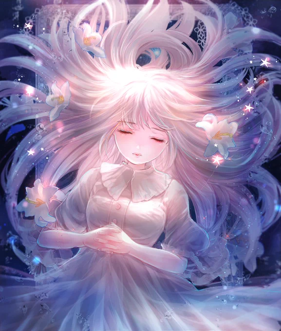 睡眠の日ということで眠りの国の少女の再掲です。夏の終わりの青く切ない空気を感じていただけましたら幸いです。#睡眠の日#夏の終わりにしんみりした作品を見る会 