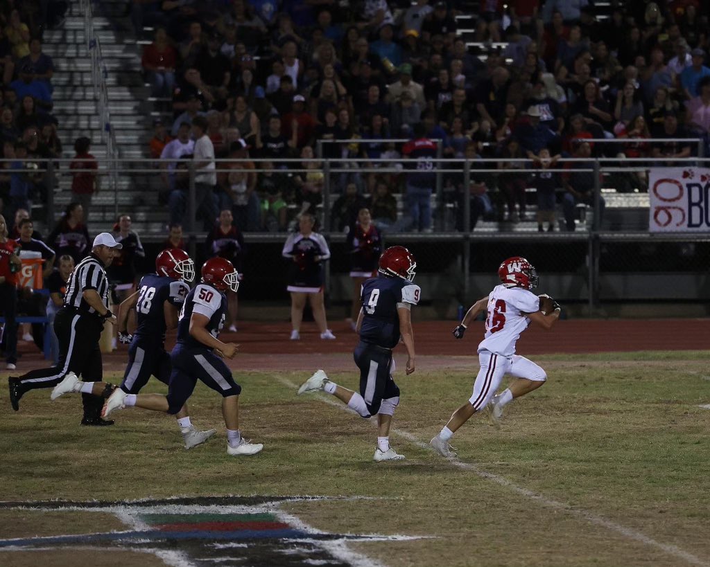 jonus_99's tweet photo. #WillcoxCowboys bring home the #Rival game trophy with their 56-25 win over Benson. @EvannTru scooped up this fumble, taking it back the other way for about 30 yards. #Football #FridayNightLights #SouthernArizonaFootball #2AFootball @azc_preps @azc_obert @radioguyaz99 https://t.co/oETsiz1Phm
