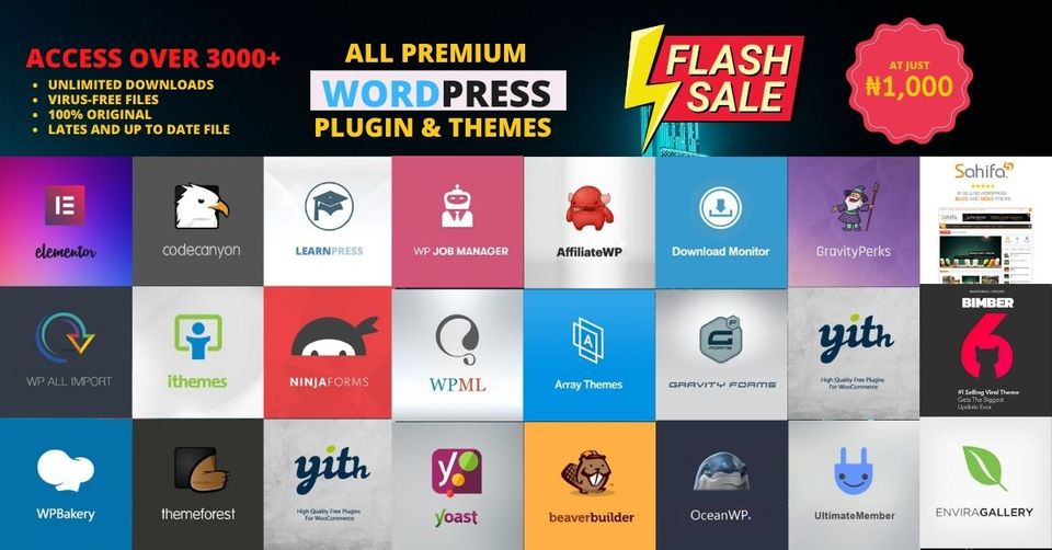 9jarateit's tweet photo. All Premium Themes and Plugins for just ₦1,000
Shop at:  https://t.co/3U5srLRs8q
#9jarateit #WordPress https://t.co/P4jrqOulvP