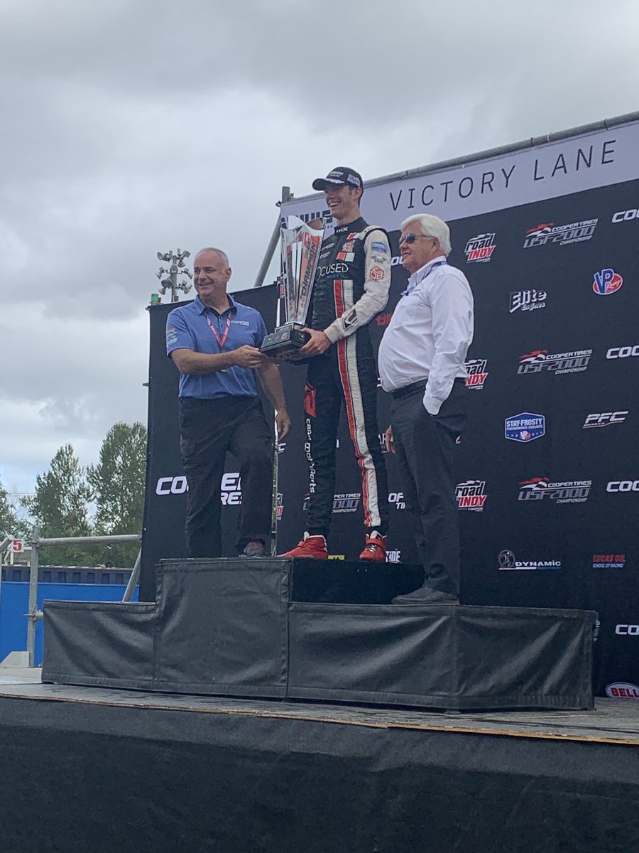 Another champion crowned 👑! Michael D’Orlando wins <a href="/USF2000/">USF2000 Series</a> Race 3 and clinches the 2022 series title and a scholarship to race in <a href="/IndyPro2000/">Follow @USFPro2000</a> ! 🏆 

#PortlandGP | @TeamCooperTire