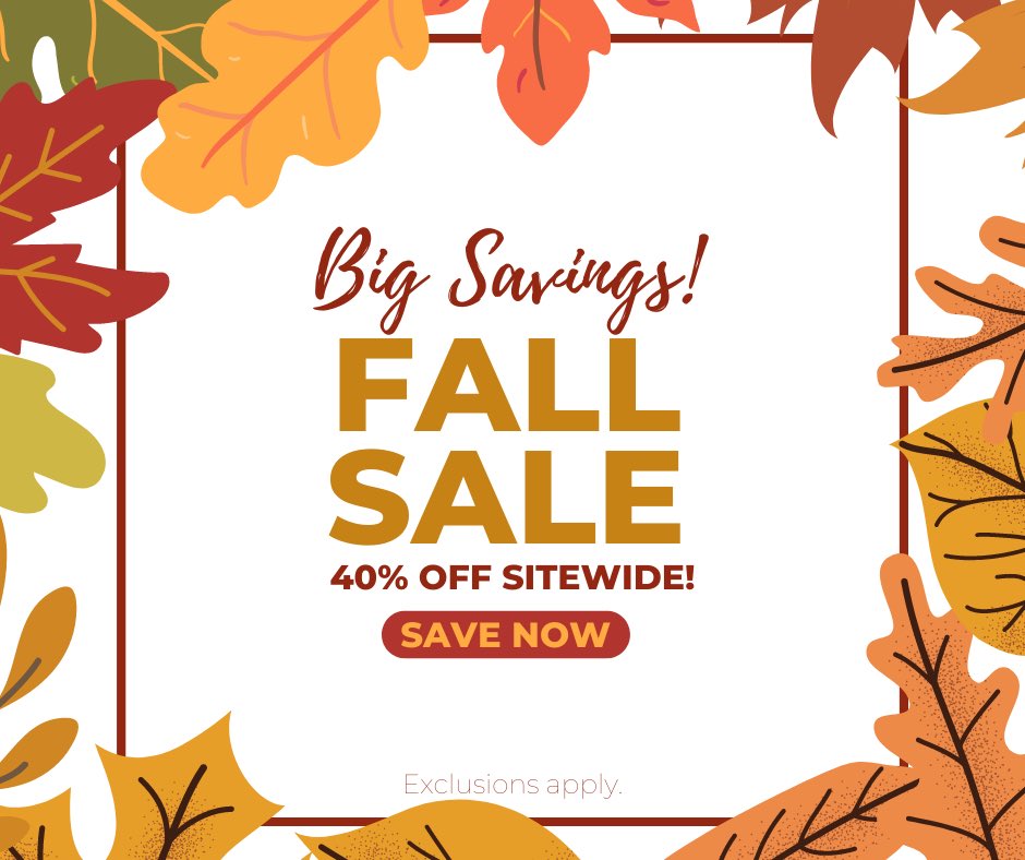 🚨 Big fall SALE ALERT! 40% OFF SITE WIDE!! 🍁Be sure to use code: FALL40 at checkout. 🍂 link in bio! 

Exclusions apply.