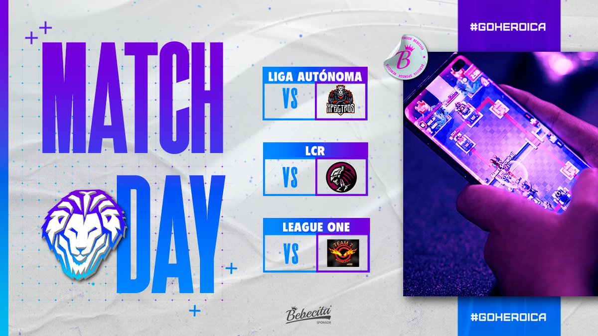 #CR - 💥 MATCH DAY 💥

Triple partido un sábado, como siempre trataremos de conseguir los mejores resultados🦁

🏆:<a href="/bronx_league/">Bronx League</a>  
⚔️:<a href="/XpectrosCr/">Xpectros</a>
⏰8:00pm🇵🇪

🏆:<a href="/LideresCRchile/">🏆LCR</a>
⚔️:@AztecRidersCR
⏰9:00pm🇵🇪
 
🏆:<a href="/leagueonesports/">League One</a>
⚔️:<a href="/TEAM7InterReal/">Team 7</a>
⏰10:00pm🇵🇪

#VAMOSHEROICA