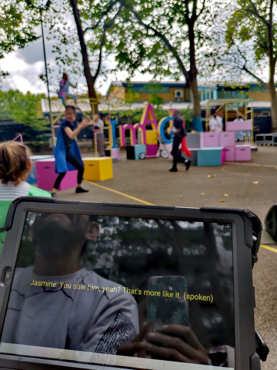amanpritarnold's tweet photo. Fab accessible 'There Should Be Unicorns' musical celebrating the power of superhero imagination @GDIFestival by @MiddleChildHull Super happy kids & Deaf parents #BSLInterpreting #Captions #AudioDescription #AccessibleEvent #NoIDontHave5Kids #WeekendBabysittingtoo π¦π¦ΈββοΈ https://t.co/H0ugOivgsh