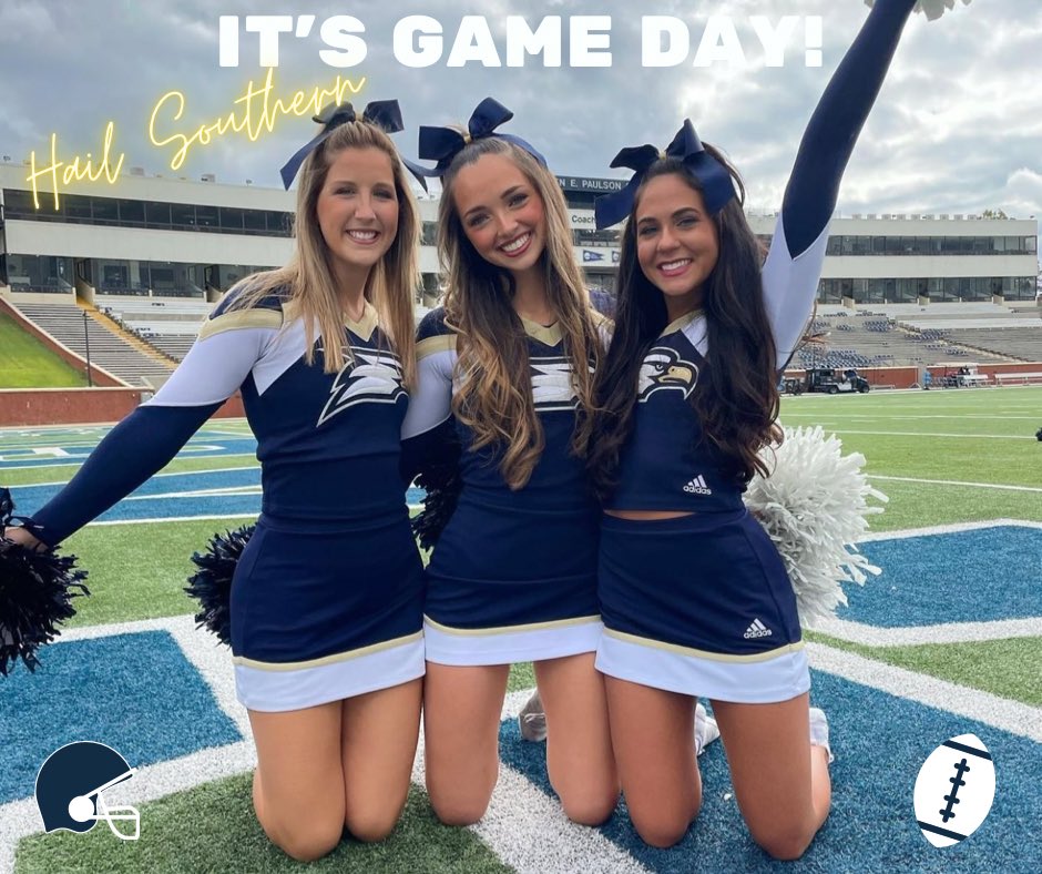 CRicker100's tweet photo. It’s Game Day! We can’t wait to watch our favorite girl cheering on the Georgia Southern Eagles 💙. #HailSouthern #GSCheer #eagles #GATA #gameday #footballseasonhasbegun #senioryear https://t.co/uxyIdkpjue