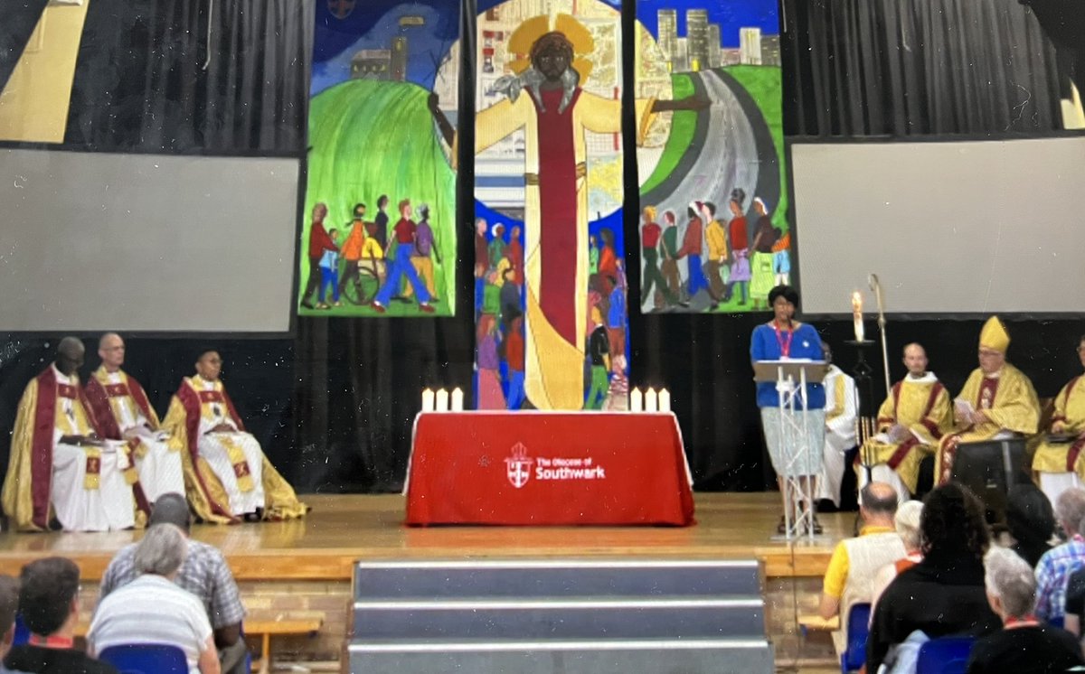 revkatiethomas's tweet photo. Final Eucharist - with a sharply insightful, challenging, humble and moving address from @BishopSouthwark. I feel so deeply grateful that God sent me here. 🙏 @SouthwarkCofE you are AMAZING. #SDC2022 #ChristCentred #OutwardFocused https://t.co/aDAtURSqNO