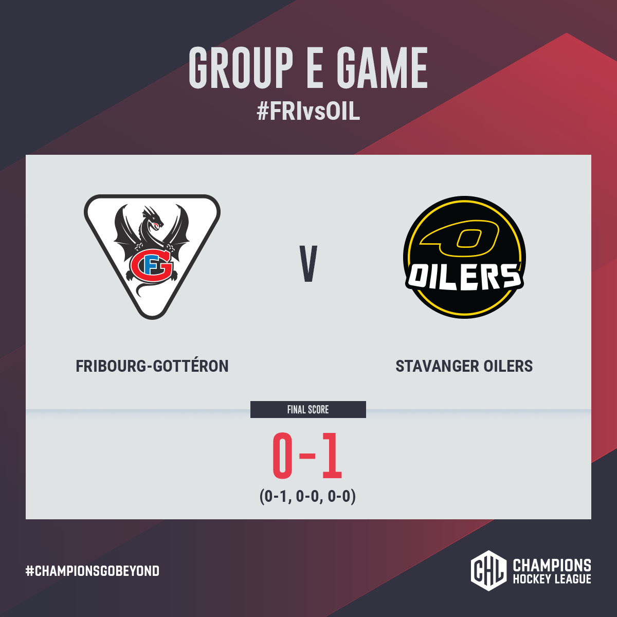 championshockey's tweet photo. One and done! ✅ The Stavanger Oilers get their first victory of the CHL campaign thanks to a lone goal in the first period scored by Ludvig Hoff.
#ChampionsGoBeyond #FRIvsOIL https://t.co/hP71KHETKT