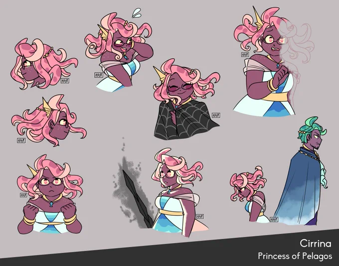 [OC #characterdesign] Cirrina and Rak'ne, protagonists of one of my stories! I've posted these two before but I thought it was time to redraw them and update their designs a little bit.(Lore in the replies if you want to see lmao) 