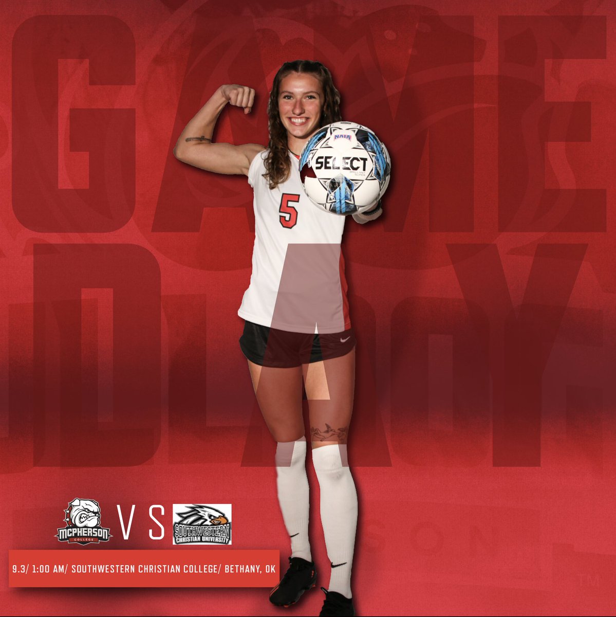 MacWomen_Soccer's tweet photo. 🚩 GAME DAY 🚩 

🆚 Southwestern Christian College
⏰ 1:00 PM
📍 Bethany, OK
📊 https://t.co/i97T3koWPg
📺 Link on website 

#BulldogPride https://t.co/u4rXMx2x8x