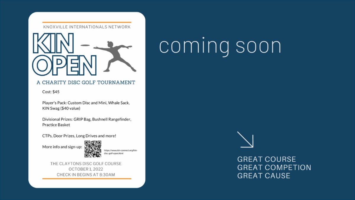 KIN_connect's tweet photo. Just 5 weeks until the KIN Open!

Have some fun playing disc golf with your friends and simultaneously support KIN's work with internationals. Info &amp; registration: https://t.co/KXhqbz7QAZ
#KINfun #KINfundraiser #Discgolf #charitytournament https://t.co/U90yXXhzIe