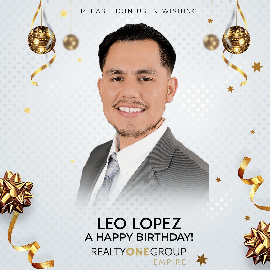 rogempire's tweet photo. HAPPY BIRTHDAY 🎉
Wishing Leo Lopez a HAPPY BIRTHDAY from everyONE at Realty ONE Group Empire!

Realty ONE Group Empire
A California Real Estate Brokerage
DRE# 01963125

#realtyonegroupempire #realtyonegroup #coolture #happybirthday #celebrations #empirebuilders https://t.co/Emj2gzlW9z
