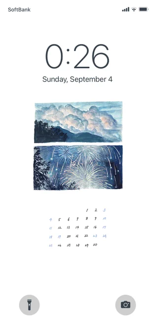 9月のカレンダーです。壁紙にどうぞ🎇 