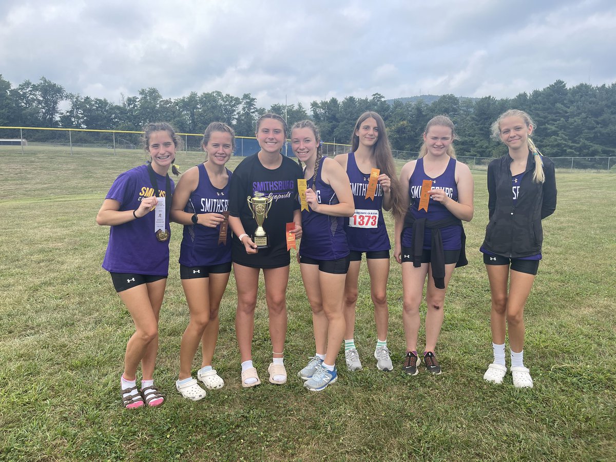 CoachShriver1's tweet photo. Girls win the small school division at the Interstate Classic! So proud of them! #theyreFast #weMove @burgleopards @SmithsburgHigh @SmithsburgXC @SmithsburgThe https://t.co/nSN45WqkdX