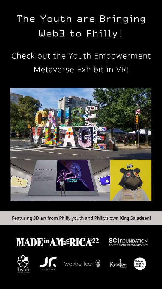 Revive_POC's tweet photo. Stop by tomorrow and Sunday to see the exhibit, participate in a podcast interview with @revive_POC and win prizes!

@WeAreTechBIPOC
 #nftphilly #web3 #youth #community #CauseVillage #MadeInAmerica #MusicTech #crypto #EdTech #empowerment #media  #media #REVIVERADIO #metaverse #VR https://t.co/6GGvOucrzz