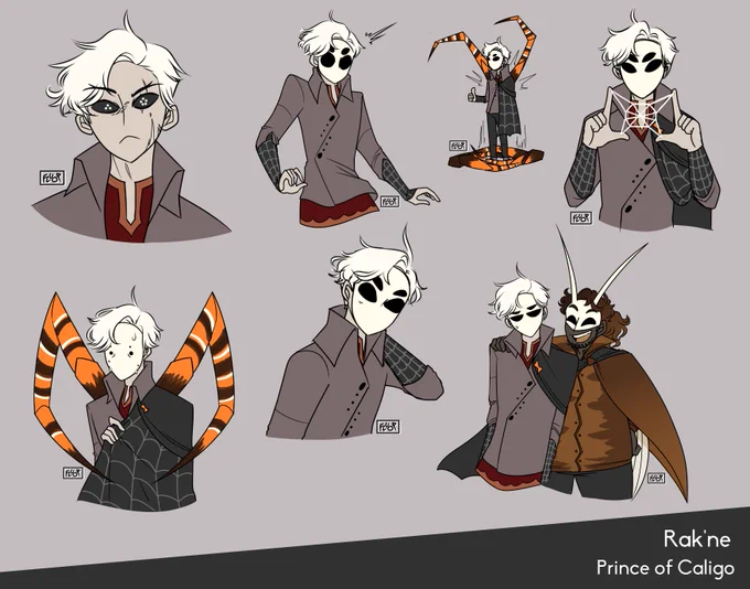 [OC #characterdesign] Cirrina and Rak'ne, protagonists of one of my stories! I've posted these two before but I thought it was time to redraw them and update their designs a little bit.(Lore in the replies if you want to see lmao) 