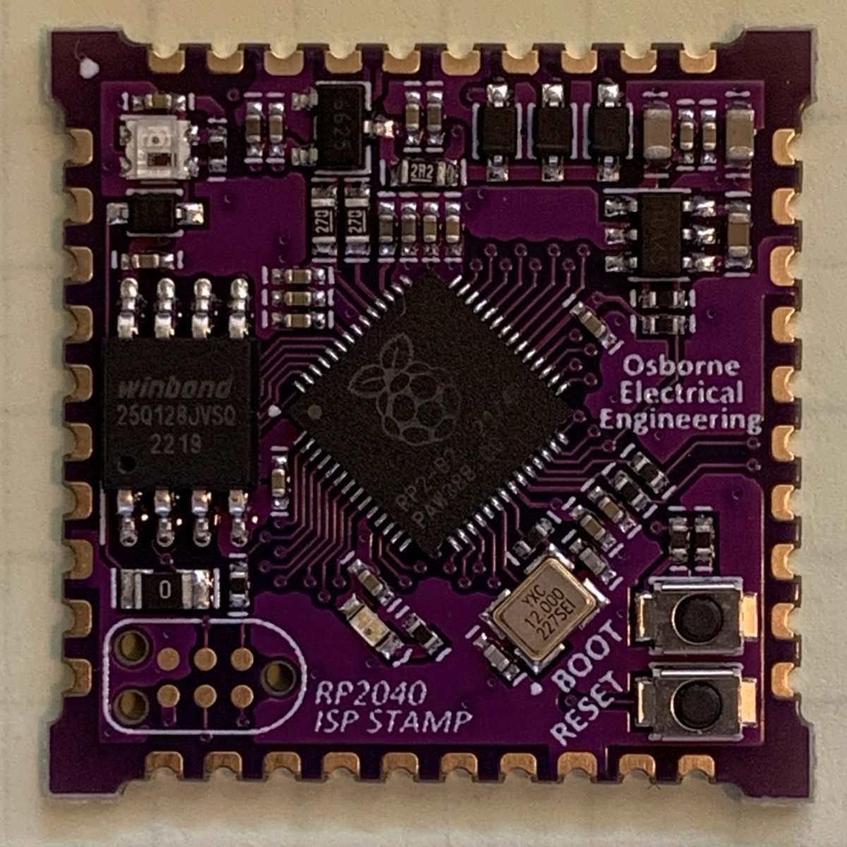 An RP2040 stamp with Tag-Connect support, made turnkey in China. Inspired by the work of <a href="/arturo182/">arturo182 is on Bluesky now</a>, <a href="/solderparty/">Solder Party</a>.