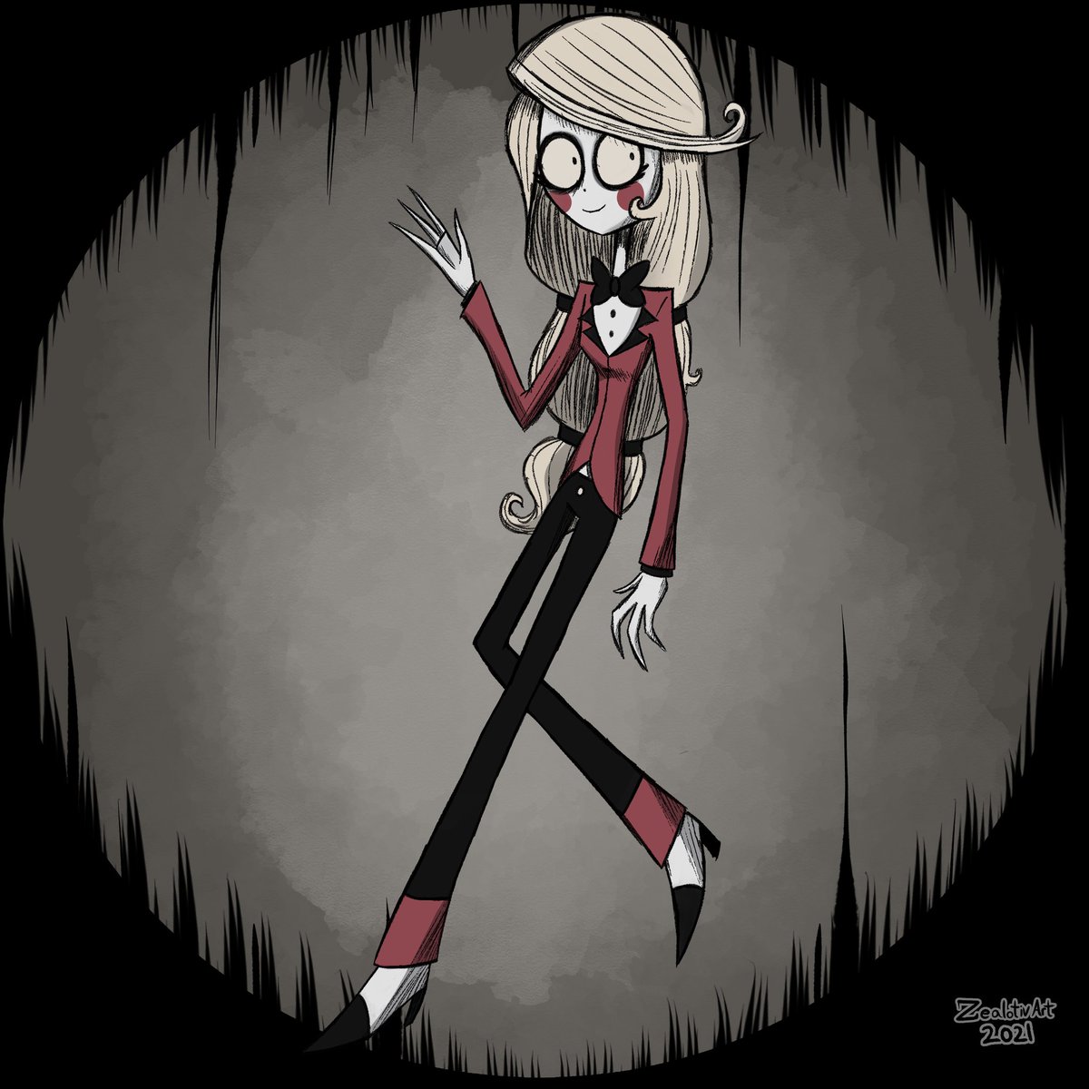 ZealotivArt's tweet photo. 2021 Charlie drawing (Tim burton style) vs 2022 Charlie drawing (Tim burton style). https://t.co/l6nQ9alKnX