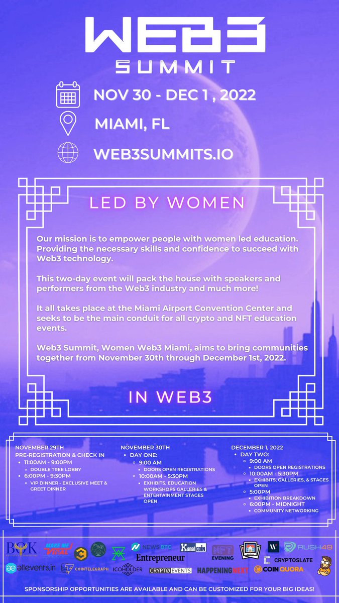 Web3summits's tweet photo. Happy Sunday Fam!!! Share our love!! This is going to be so #awesome !!!! I can’t stop thinking about it and getting ready to run!!! #web3summits #womenweb3 #leading https://t.co/WfMreP0EMN