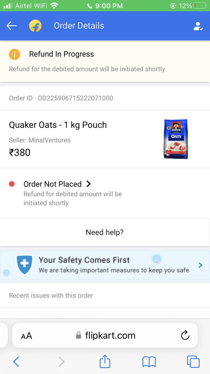 editor_Ishwar's tweet photo. @flipkartsupport Order is not placed and customer care is saying it takes upto 24/7 for order placing or refund but i need the solution now you can cancel the order and refund right now so that i can place from somewhere else https://t.co/d24WNgqm1n