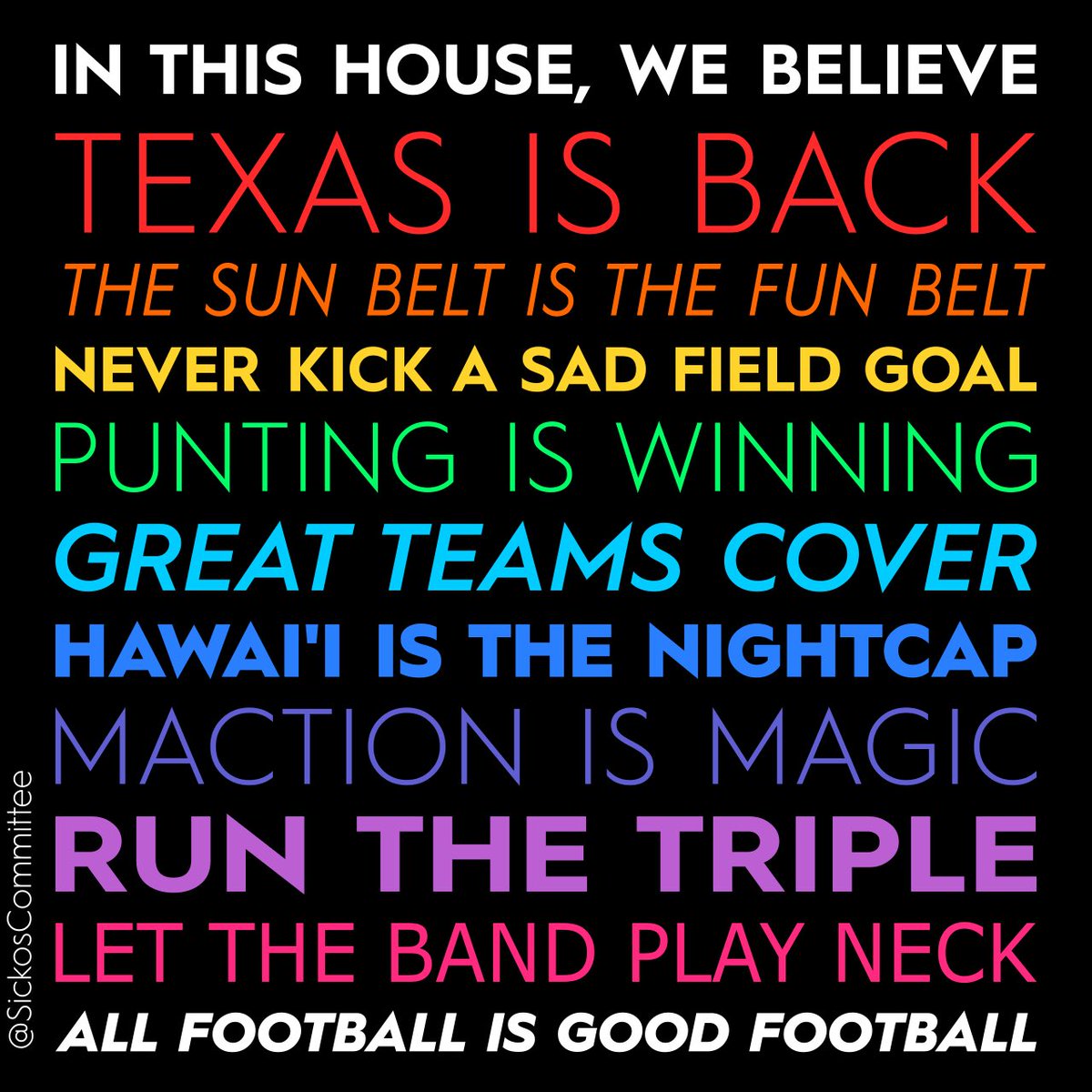 SickosCommittee's tweet photo. Welcome to Week 1. https://t.co/25ss7ya5Fj